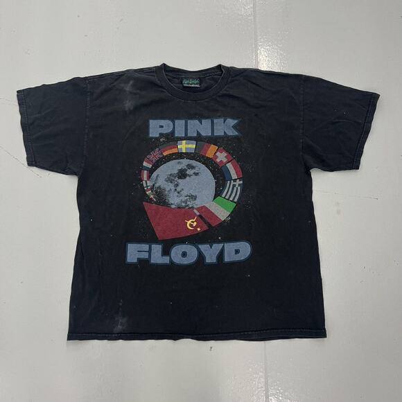 Y2k 2009 Pink Floyd European Tour Black Band T-Shirt - Picture 1 of 7